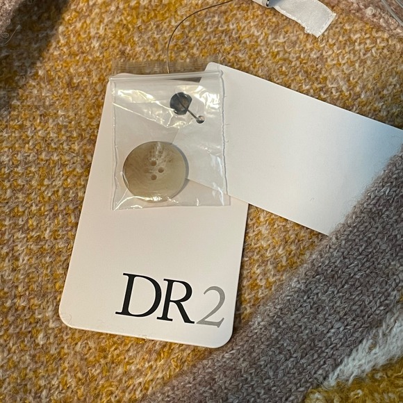 DR2 by Daniel Rainn Floral Button Cardigan XS Women's Sweater Taupe Yellow NWT - Picture 4 of 10